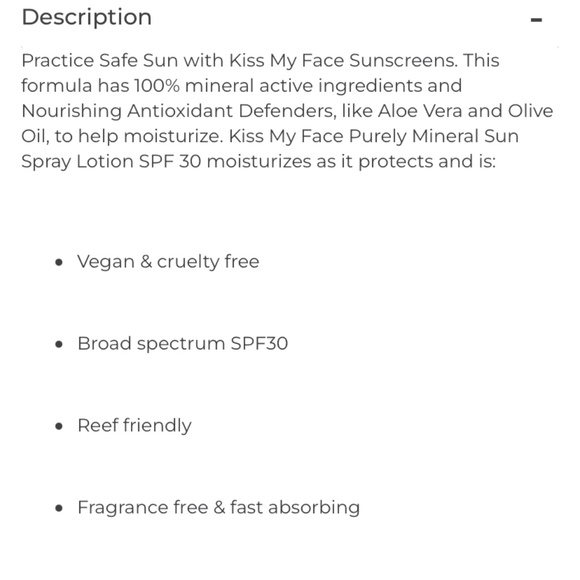 Kiss my face purely mineral sunscreen. NWT - Picture 2 of 4